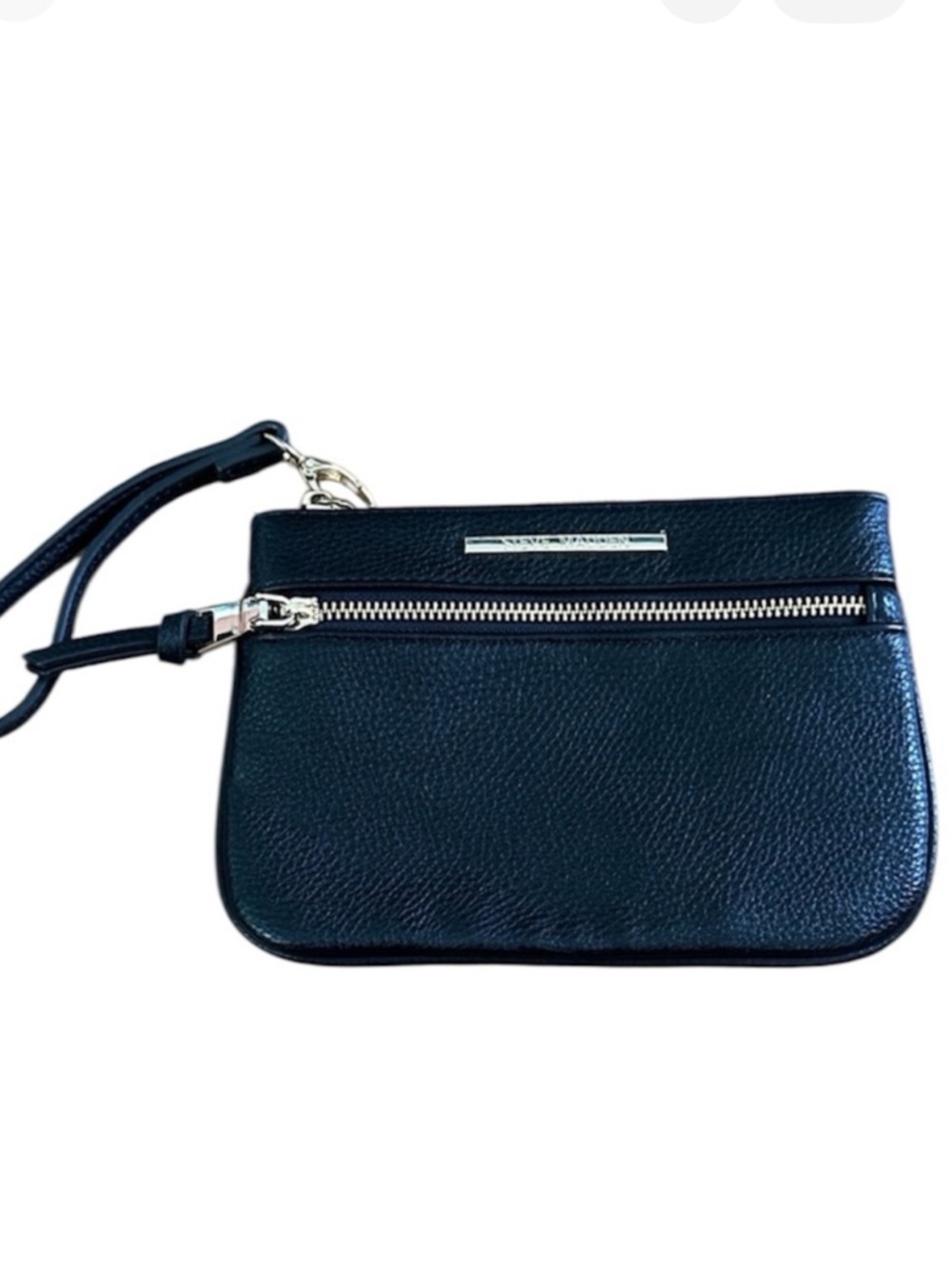 Steve Madden wristlet black pebbled leather.
